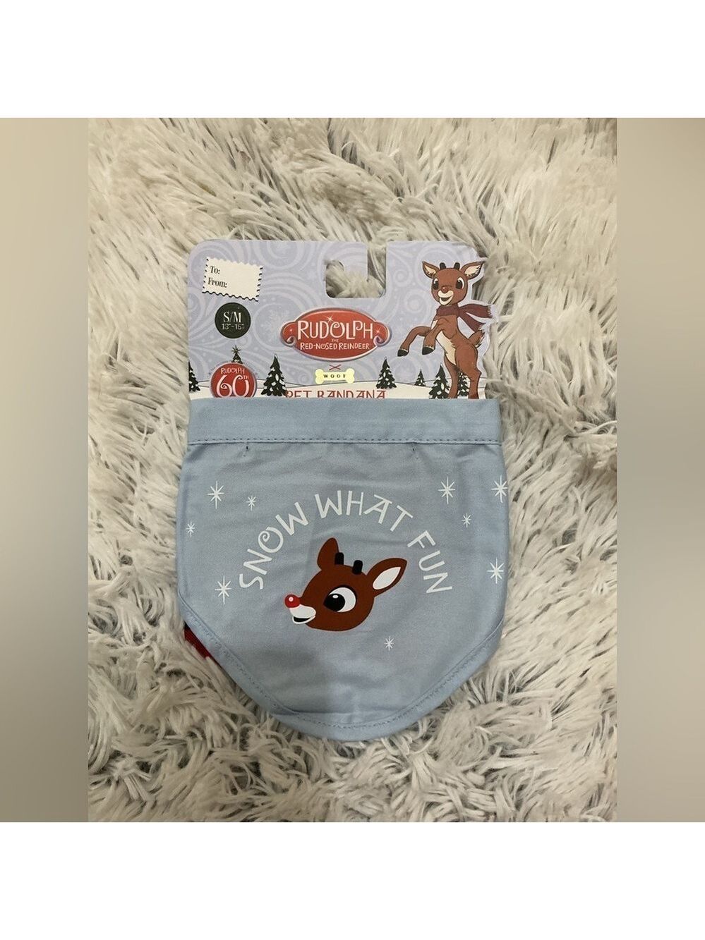 Rudolph the red nosed Reindeer small/medium pet bandana 13-15”